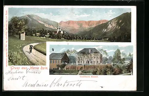 AK Maria Rain, Ortsansicht mit Gasthaus Rassei