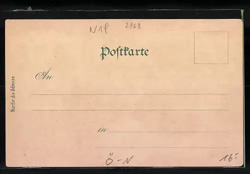 Lithographie Pernitz, Totalansicht mit Steinwandklamm