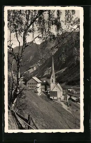 AK Sölden, Ötztaler Alpen, Blick zum Bergkirchlein