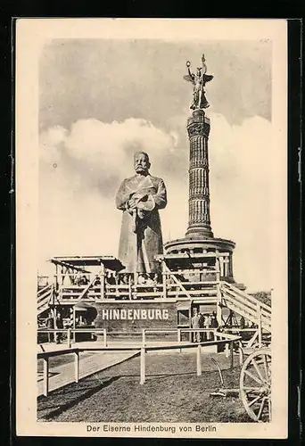 AK Berlin, Nagelung des Eisernen Hindenburg an der Siegessäule