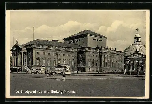 AK Berlin, Opernhaus und Hedwigskirche