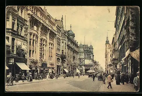 AK Berlin, Friedrichstrasse mit Geschäften