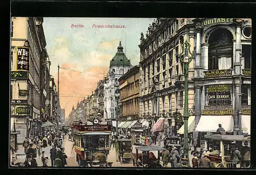 AK Berlin, Belebte Friedrichstrasse