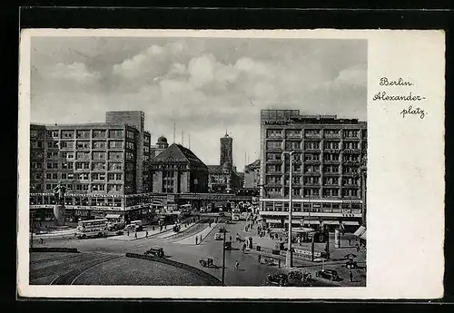 AK Berlin, Alexanderplatz mit Autos