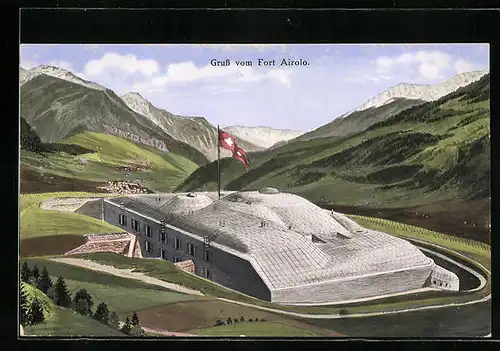 AK Airolo, Blick auf das Fort Airolo
