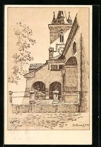 AK Bern, Blick auf die Nydeggkirche