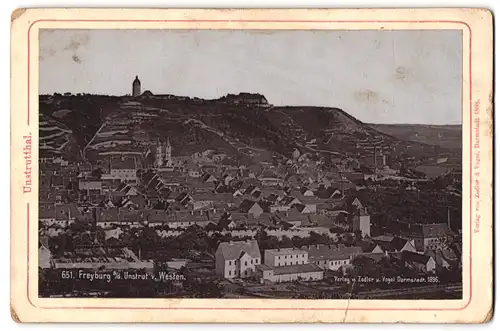 Fotografie Zedler & Vogel, Darmstadt, Ansicht Freyburg / Unstrut, Blick auf die Stadt von Westen