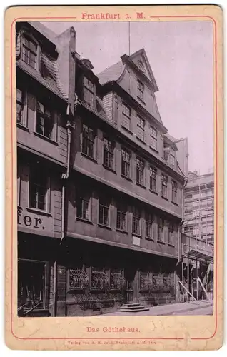 Fotografie H. John, Frankfurt a. M., Ansicht Frankfurt a. M., Partie am Göthehaus, Nebenhaus im Baugerüst, 1897