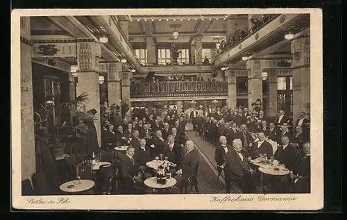 AK Köln a. Rh., Cafe Germania, Hohestrasse Ecke Gürzenichstrasse, Innenansicht
