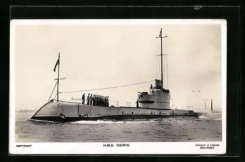 AK Britisches U-Boot HMS Osiris sticht in See