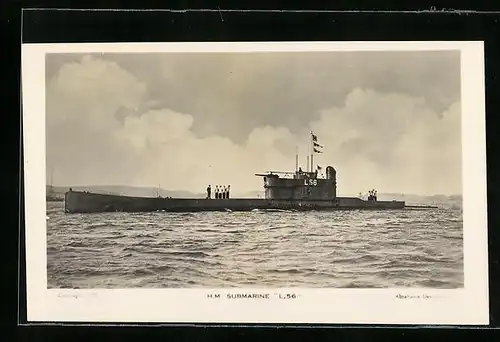 AK Britisches U-Boot L.56 auf Backbord