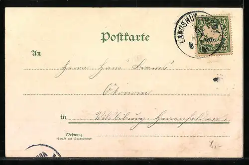 Lithographie Zwei Maikäfer auf den Blättern von Blumen