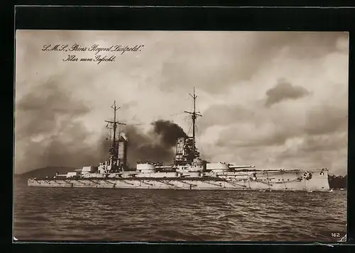 AK Kriegsschiff SMS Prinzregent Luitpold klar zum Gefecht