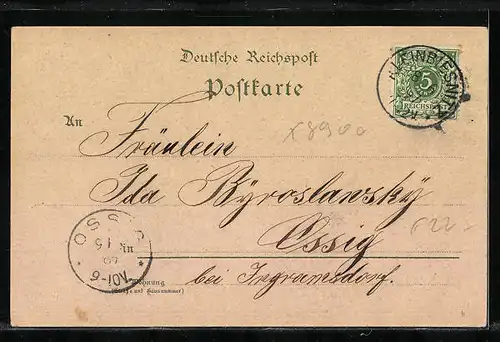 Lithographie Görlitz, Landeskrone mit Körner Denkmal