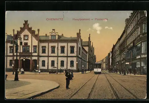 AK Chemnitz, Hauptpostamt, Poststrasse