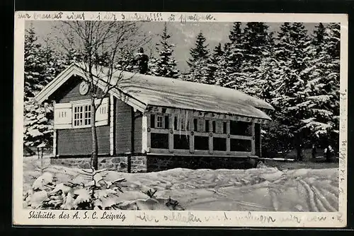 AK Leipzig, Skihütte des A. S. C. im Schnee