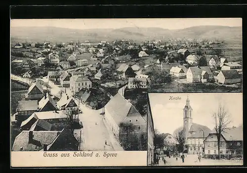 AK Sohland / Spree, Panorama mit Kirche