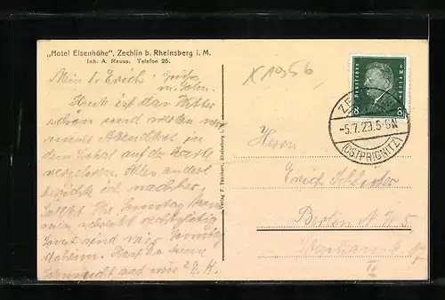 AK Zechlin, Blick auf Elsenhöhe