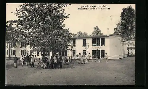 AK Dresden, Barackenlager, Mannschaftsbaracke I Rückseite