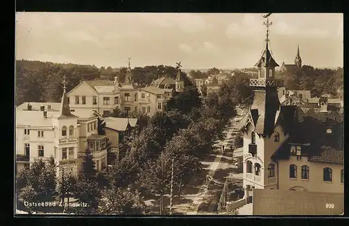 AK Zinnowitz, Ortsansicht aus der Vogelschau