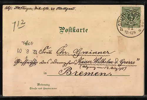 Lithographie Stuttgart, K. Residenzschloss, Eugens-Brunnen, Totalansicht aus der Vogelschau