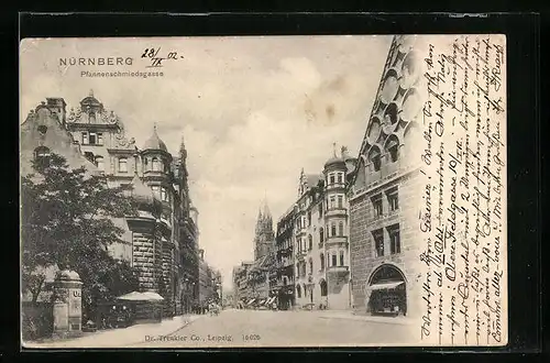 AK Nürnberg, Strassenpartie in der Pfannenschmiedsgasse