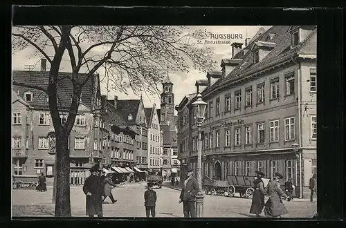 AK Augsburg, Passanten in der St. Annastrasse