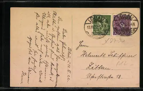 AK Löbau i. Sa., Strassenpartie am Seminar