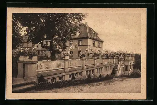 AK Wechselburg /Mulde, Gasthaus Ratskeller, im Vordergrund Brücke