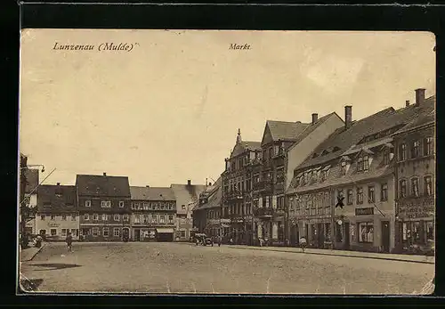 AK Lunzenau /Mulde, Partie am Markt