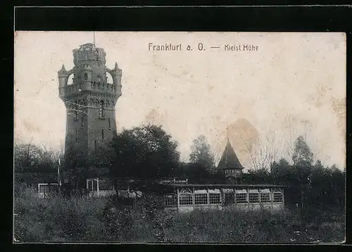 AK Frankfurt a. O., Kleist Höhe mit Turm