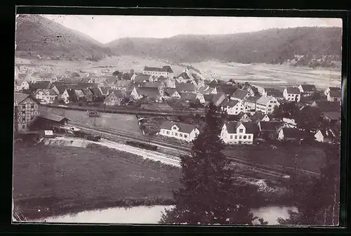 AK Immendingen, Blick vom Donauufer auf den Ort