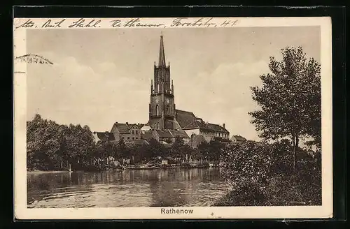 AK Rathenow, Flusspartie mit Kirche