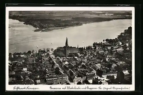 AK Neuruppin, Fliegeraufnahme der Stadt mit Ruppiner See