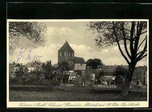 AK Teterow, Rand der Altstadt mit St. Peter-Paulskirche