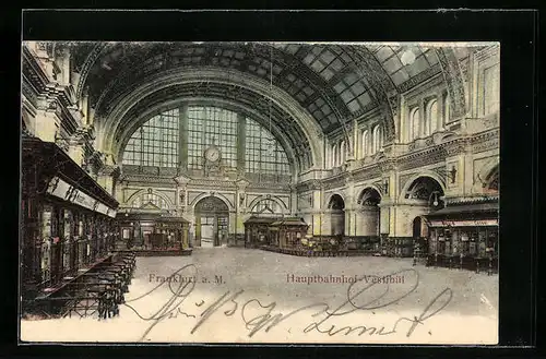 AK Frankfurt a. M., Vestibül im Hauptbahnhof