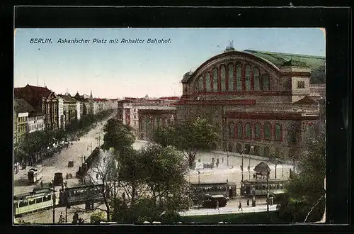 AK Berlin, Anhalter Bahnhof am Askanischen Platz