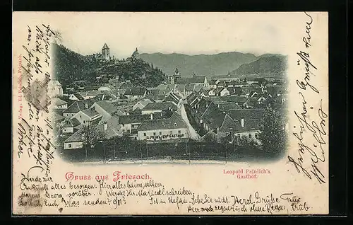 AK Friesach, Blick auf Leopold Peinlich`s Gasthof