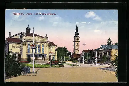 AK Klagenfurt, Theater und Stadtpfarrkirche