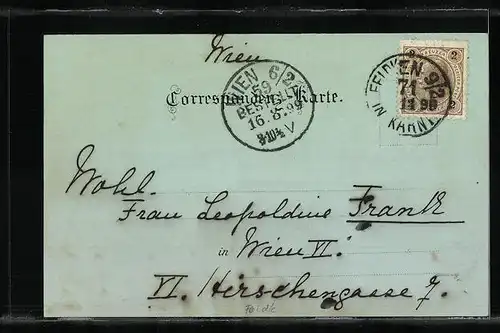 Mondschein-AK St. Leonhard, Blick auf die Dächer bei Vollmond