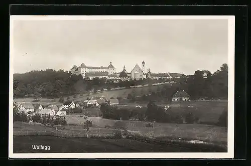 AK Wolfegg, Ortsansicht mit Wiesen