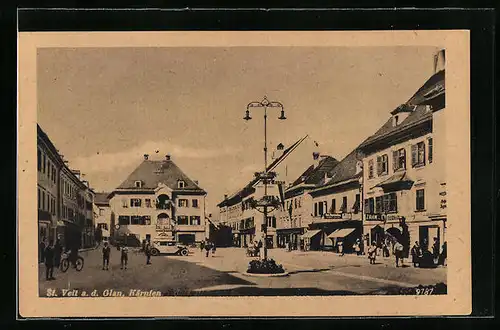 AK St. Veit a. d. Glan, Ortspartie mit Geschäften