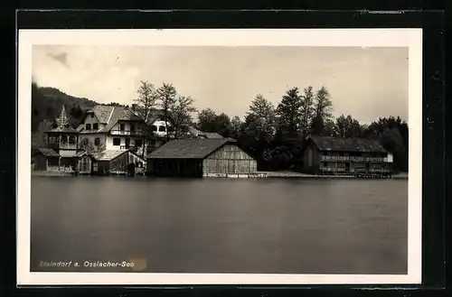 AK Steindorf /Ossiacher See, Ortsansicht vom Wasser aus