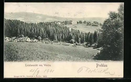 AK Preblau, Totalansicht von Westen