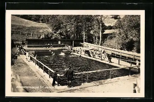 AK St. Peter a. K., Schwimmbad mit Badegästen