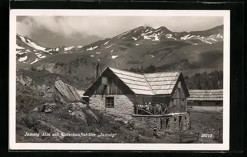 AK Mallnitz, Jamnig-Alm mit Unterkunftshütte Jamnig