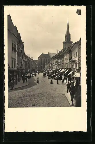 AK Villach, Hauptplatz mit Geschäften