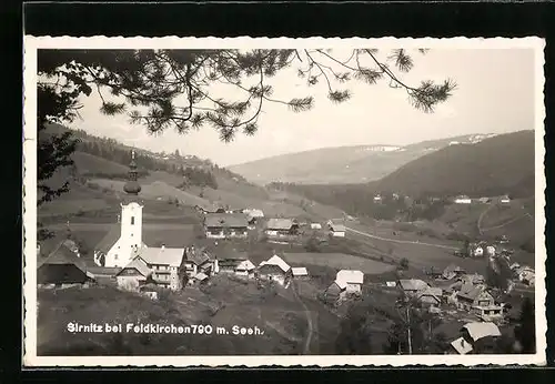 AK Sirnitz bei Feldkirchen, Teilansicht mit Kirche