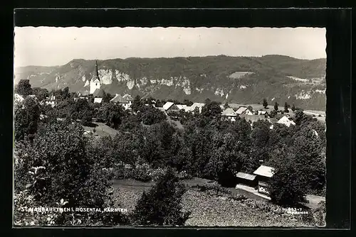 AK St. Margarethen i. Rosental, Teilansicht mit Kirche