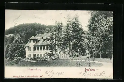 AK Preblau, Schweizerhaus im Grünen